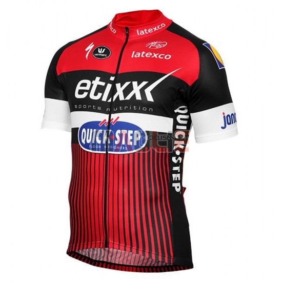 Maglia Quick Step manica corta 2016 rosso e nero